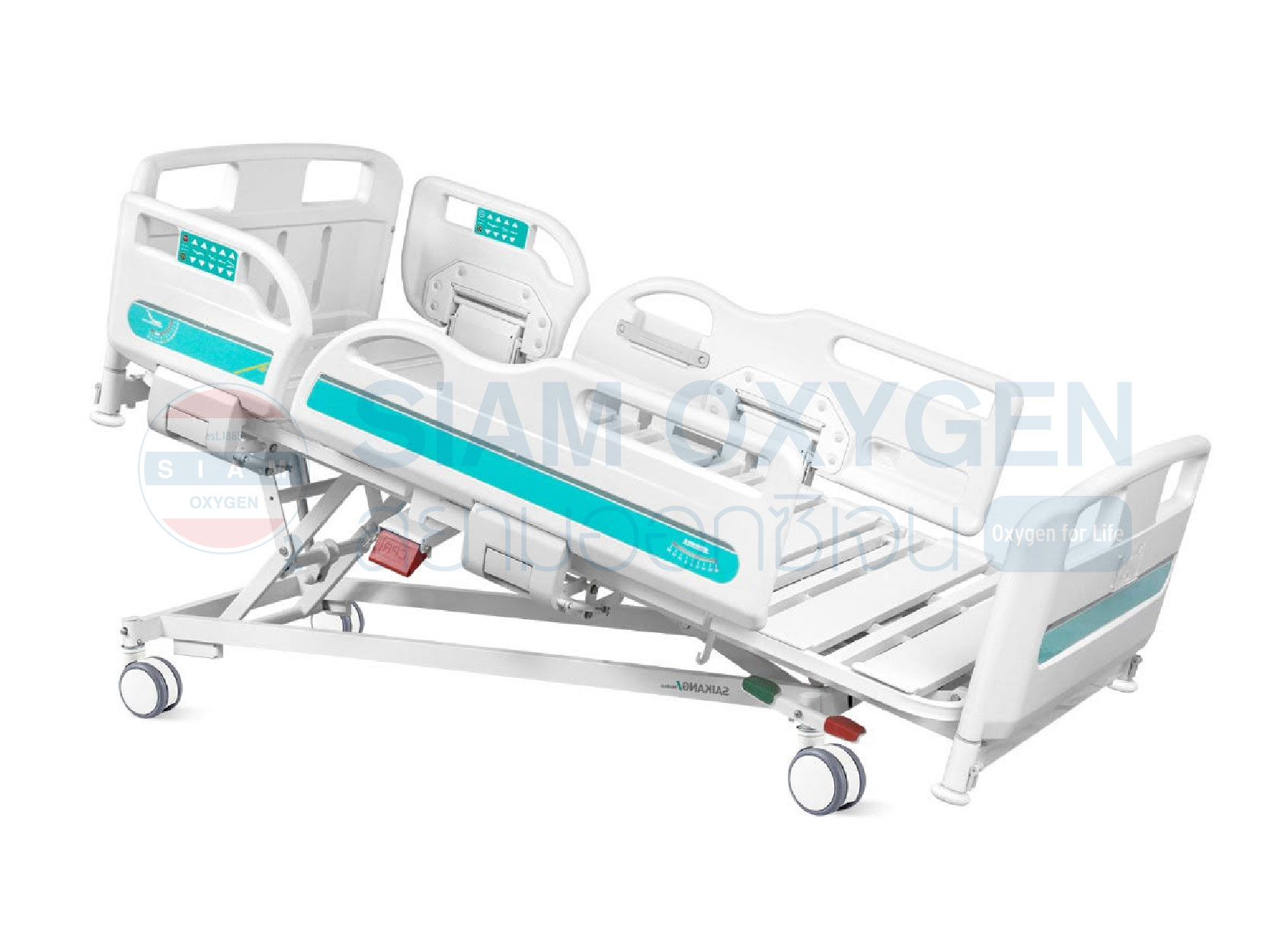 เตียงผู้ป่วยไฟฟ้า 8 ฟังก์ชั่น Super Low รุ่นปีกนก แกรนด์ ดีลักซ์ (Grand Deluxe Hospital Bed) A-076