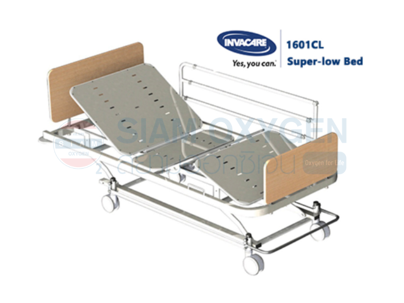 เตียงผู้ป่วยไฟฟ้า 4 ฟังก์ชั่น Invacare รุ่น 1601CL Bed Super low แบรนด์อเมริกา ปรับต่ำพิเศษ ป้องกันการตกเตียง A-082