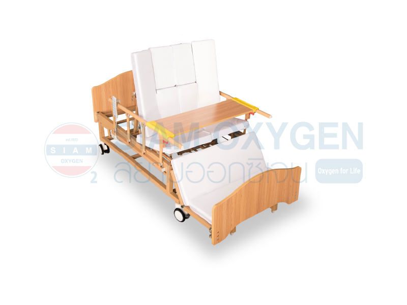 เตียงผู้ป่วยไฟฟ้า ลายไม้ รุ่นมัลติฟังก์ชัน (Multifunction Electric Bed) A-011