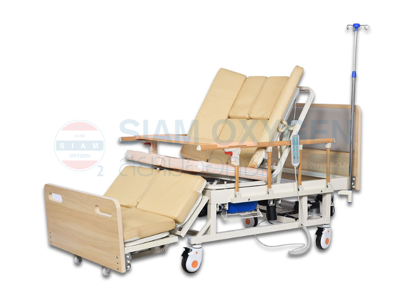เตียงพยาบาลไฟฟ้า พลิกตะแคงตัวซ้าย-ขวา แบบลายไม้ รุ่นซุปเปอร์ชีป Super Cheap (C-025)