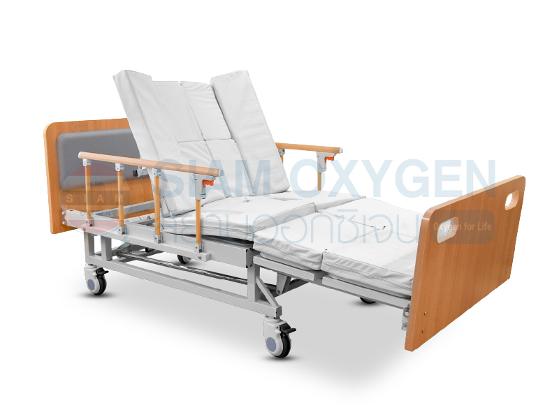 เตียงพยาบาลไฟฟ้า พลิกตะแคงตัวซ้าย-ขวา แบบลายไม้ รุ่นซุปเปอร์ชีป Super Cheap (C-025)