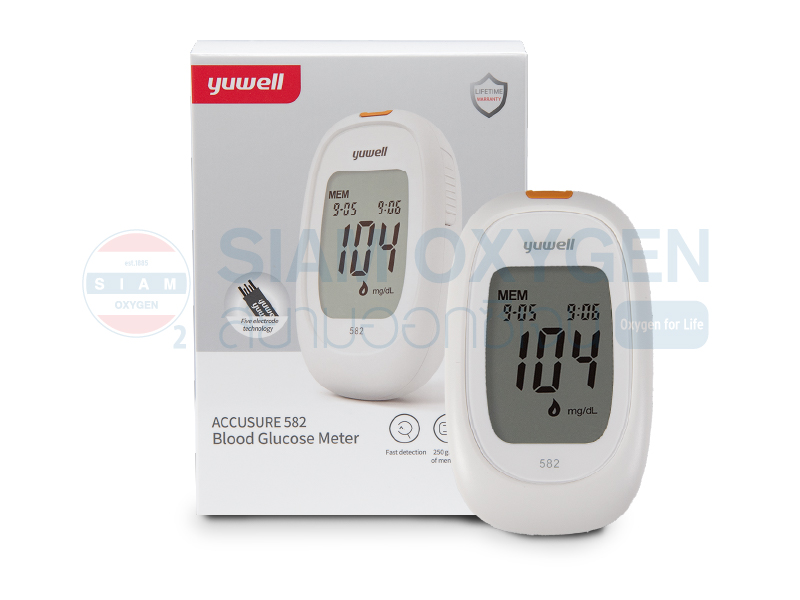 เครื่องตรวจวัดระดับน้ำตาลในเลือด YUWELL Blood Glucose Meter รุ่น 582