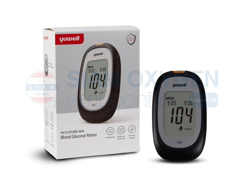 เครื่องตรวจวัดระดับน้ำตาลในเลือด YUWELL Blood Glucose Meter รุ่น 660