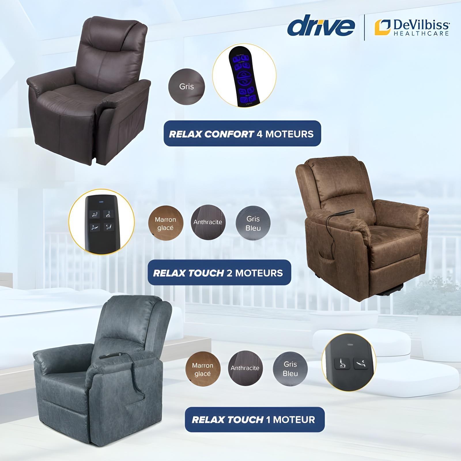 เก้าอี้ช่วยพยุง Relax Touch Ergo จาก Drive Medical รุ่น Single Motor ปรับไฟฟ้า นั่งสบาย ลุกง่าย ลดแรงกดทับ